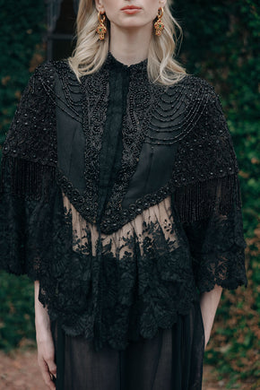 1870s beaded lace mantle cape