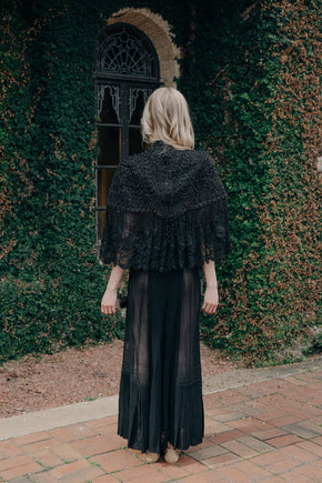 1870s beaded lace mantle cape