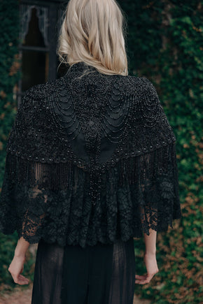 1870s beaded lace mantle cape