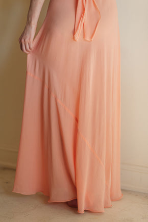 1930s salmon silk bias lingerie gown, France