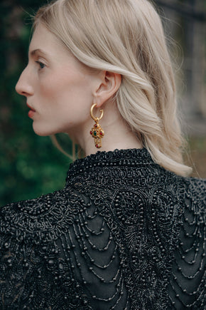 1870s beaded lace mantle cape