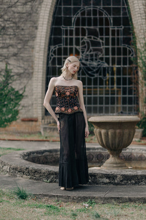 Antique 1910s semi sheer Soutache skirt