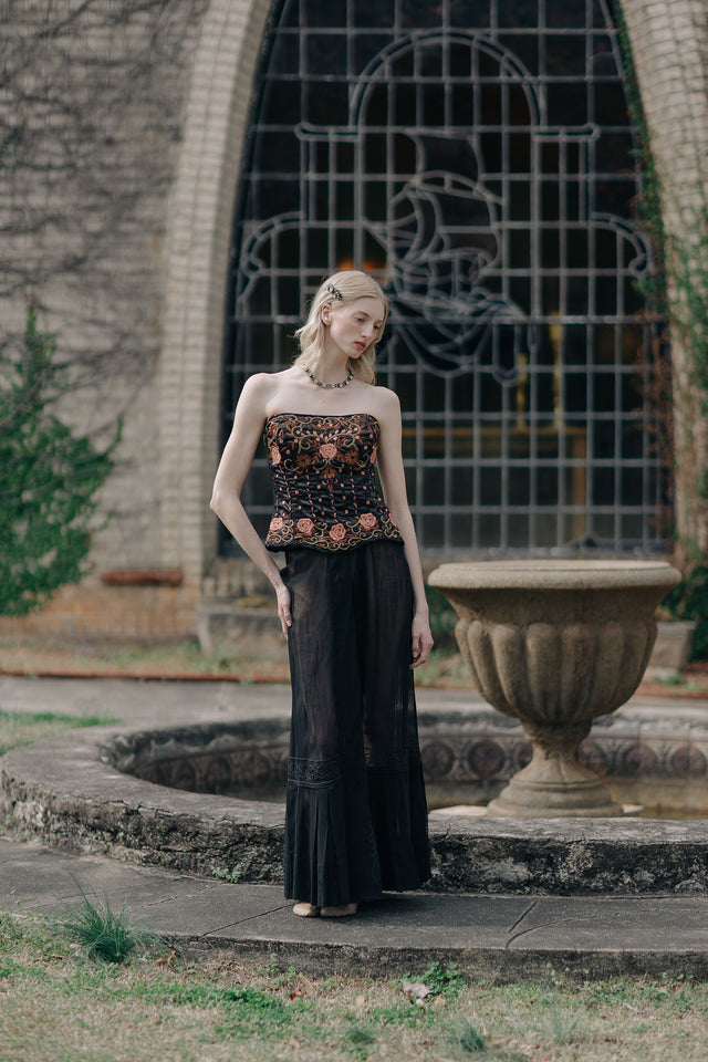 Antique 1910s semi sheer Soutache skirt