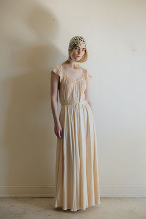 1930s silk lace bridal nightgown, France