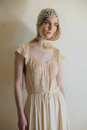 1930s silk lace bridal nightgown, France