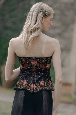 Vintage silk beaded corset