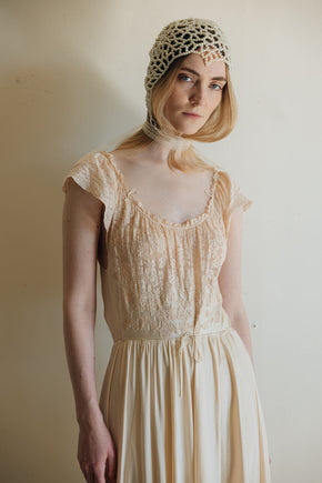 1930s silk lace bridal nightgown, France
