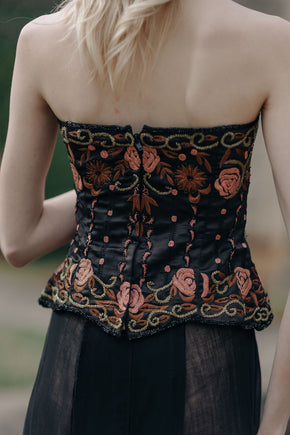Vintage silk beaded corset