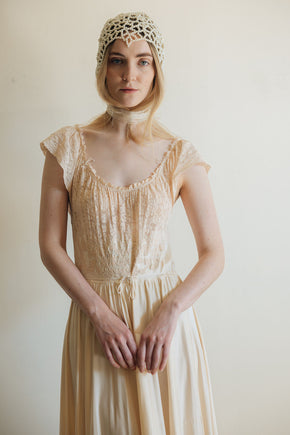 1930s silk lace bridal nightgown, France