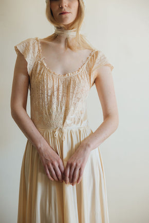 1930s silk lace bridal nightgown, France