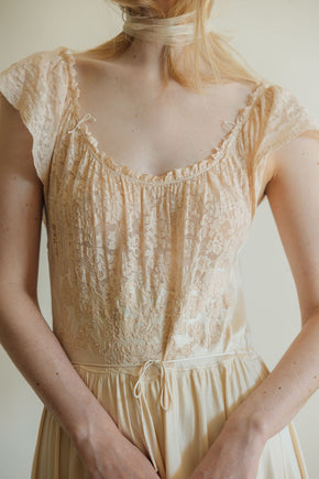 1930s silk lace bridal nightgown, France