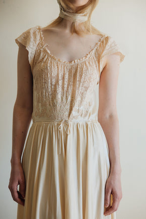 1930s silk lace bridal nightgown, France