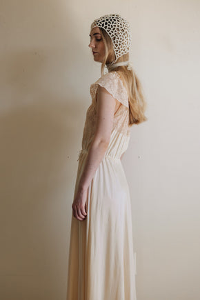 1930s silk lace bridal nightgown, France