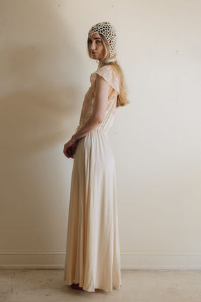 1930s silk lace bridal nightgown, France
