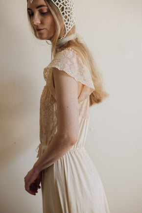 1930s silk lace bridal nightgown, France