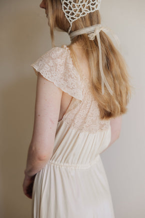 1930s silk lace bridal nightgown, France