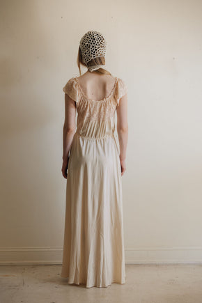1930s silk lace bridal nightgown, France