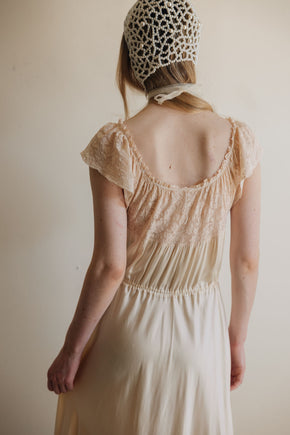 1930s silk lace bridal nightgown, France