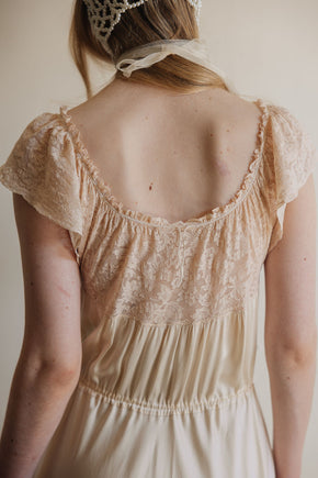 1930s silk lace bridal nightgown, France