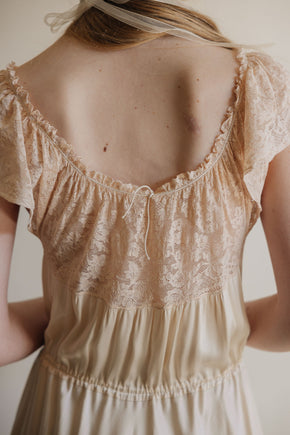 1930s silk lace bridal nightgown, France