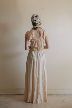 1930s silk lace bridal nightgown, France