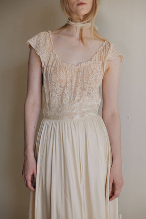 1930s silk lace bridal nightgown, France