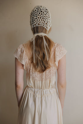 1930s silk lace bridal nightgown, France