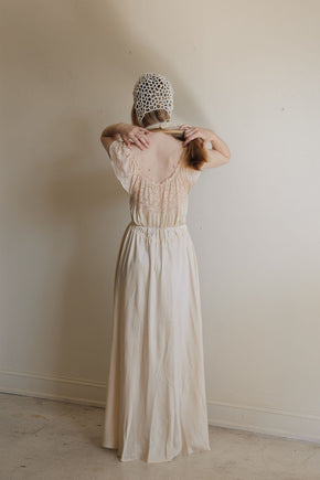 1930s silk lace bridal nightgown, France