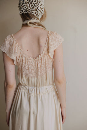 1930s silk lace bridal nightgown, France