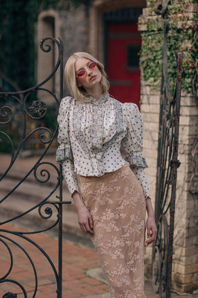 1890s French Victorian dotted bodice