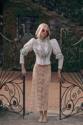 1890s French Victorian dotted bodice