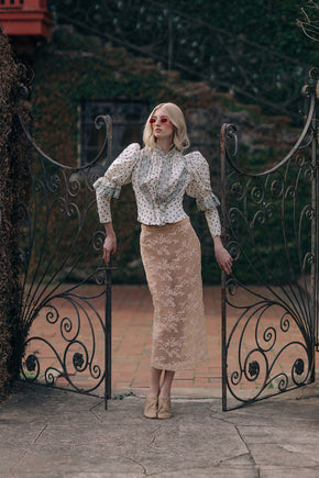 1890s French Victorian dotted bodice