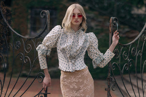 1890s French Victorian dotted bodice