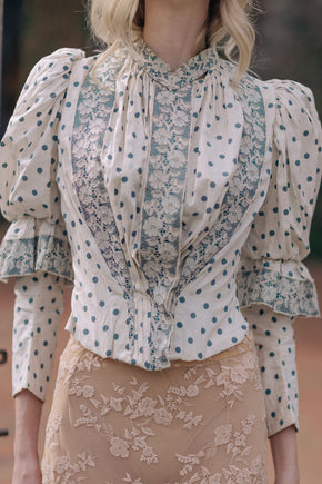 1890s French Victorian dotted bodice