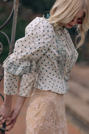 1890s French Victorian dotted bodice