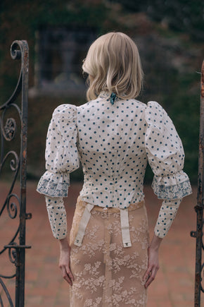 1890s French Victorian dotted bodice