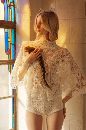 Antique 1900s tape lace blouse