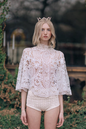 Antique 1900s tape lace blouse