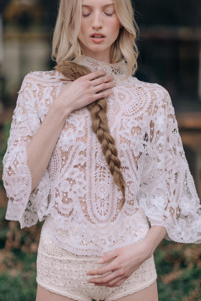 Antique 1900s tape lace blouse