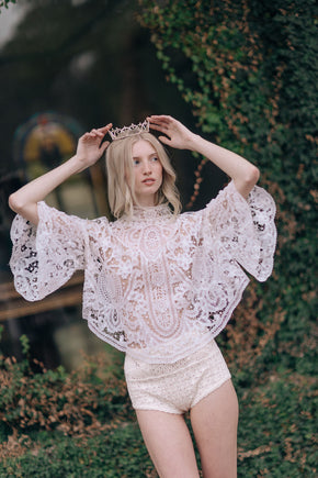 Antique 1900s tape lace blouse