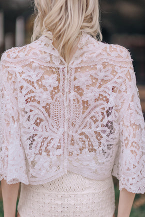 Antique 1900s tape lace blouse