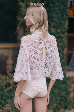 Antique 1900s tape lace blouse