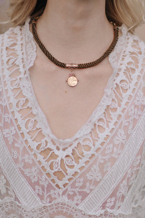 Victorian hairwork locket necklace