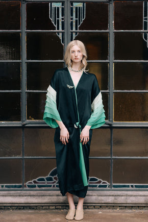 1920s ombré silk art deco robe