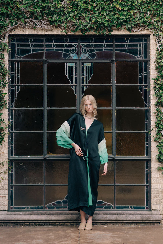 1920s ombré silk art deco robe