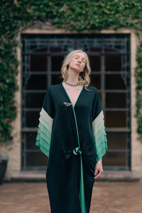 1920s ombré silk art deco robe