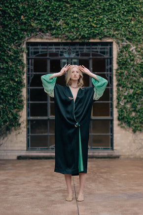 1920s ombré silk art deco robe