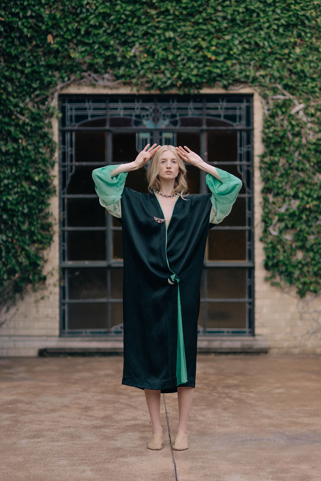 1920s ombré silk art deco robe