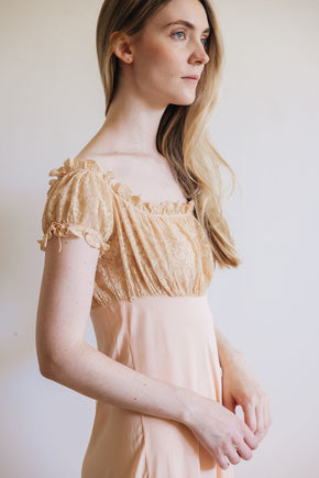 1930s silk lace empire regency lingerie gown, France