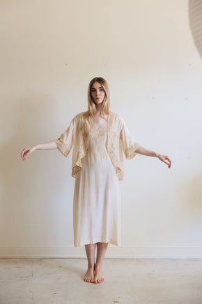 1930s silk lace bridal trousseau set